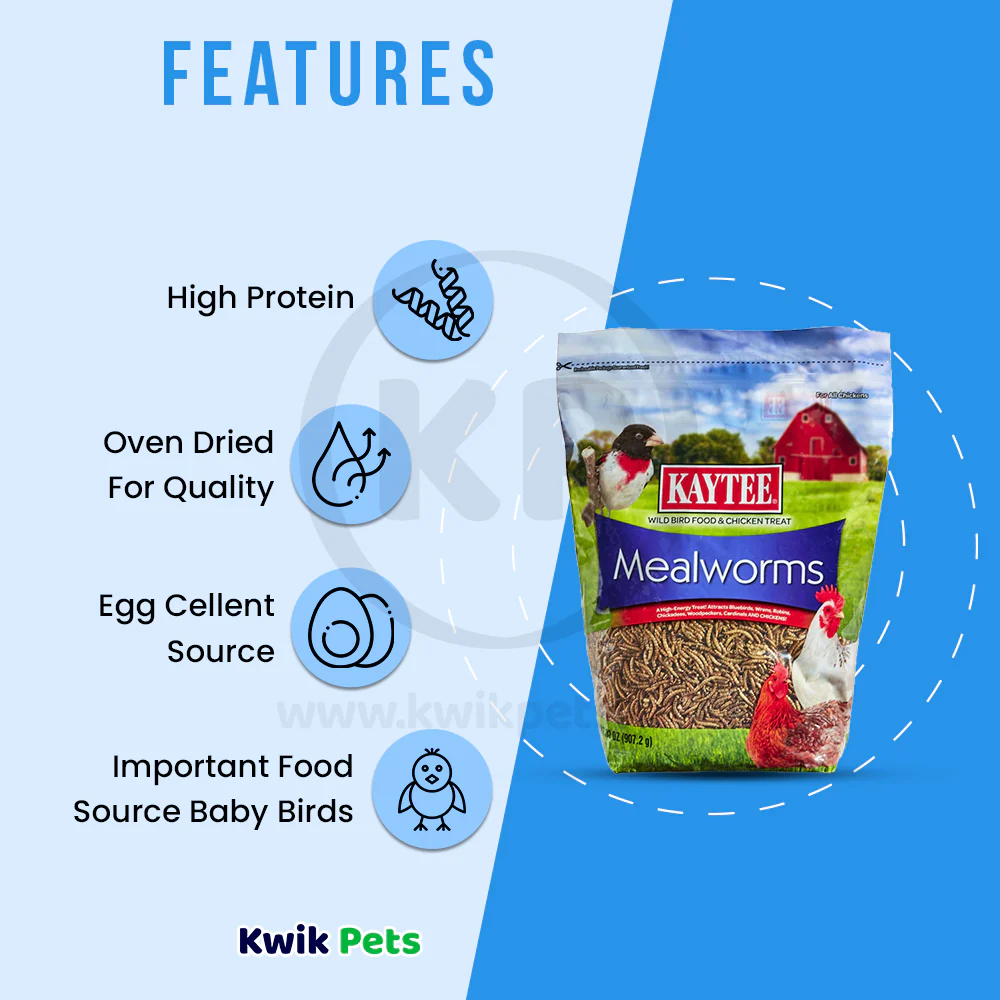 Kaytee Mealworms Wild Bird Food & Chicken Treat 32-oz - Image 3