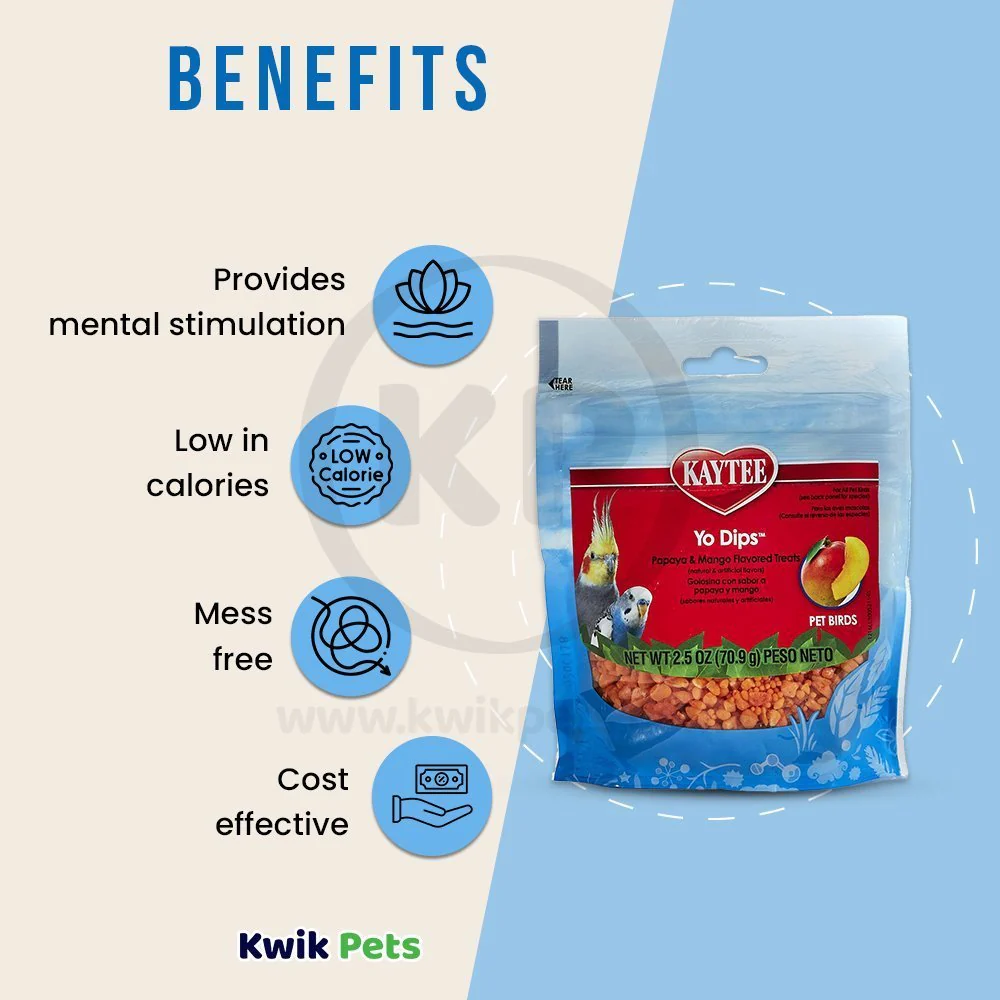 Kaytee Yo Dips Mango & Papaya Flavored Treat for All Pet Birds 2.5-oz - Image 4