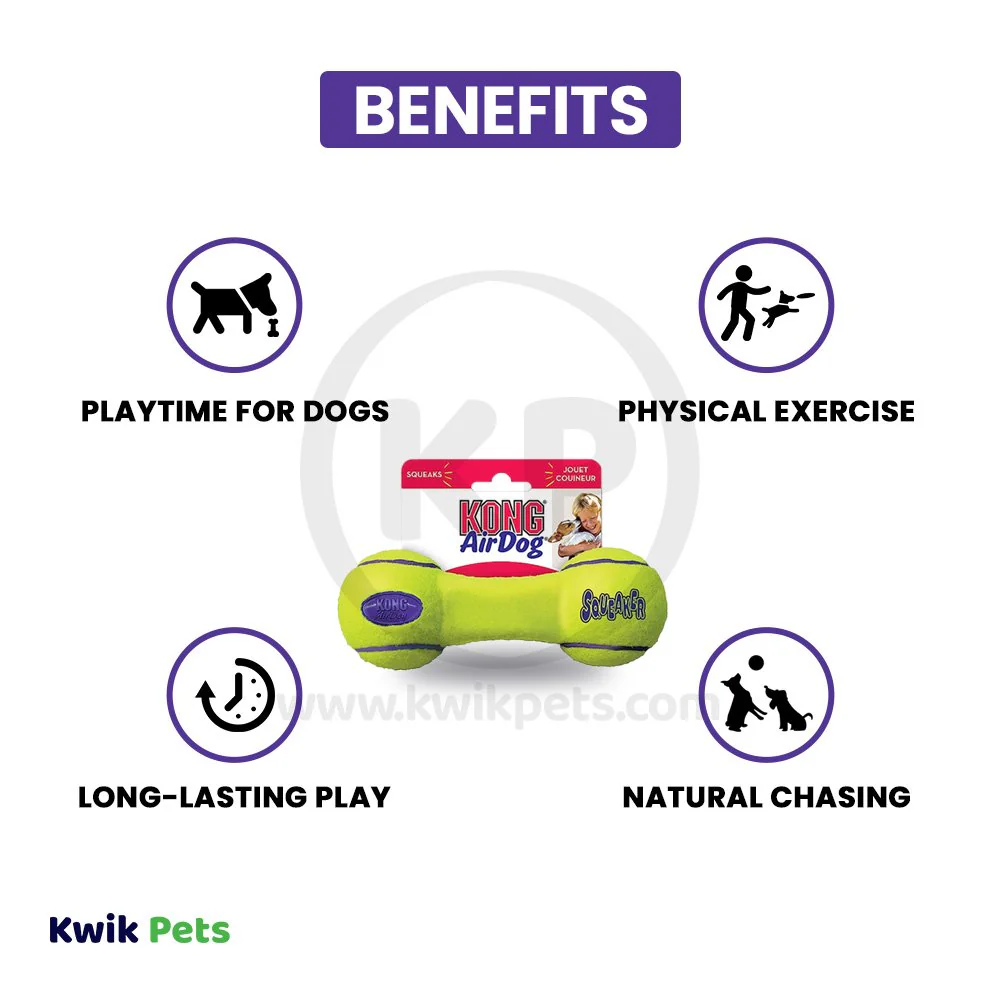 KONG Air Dog Squeaker Dumbbell Dog Toy Medium - Image 4