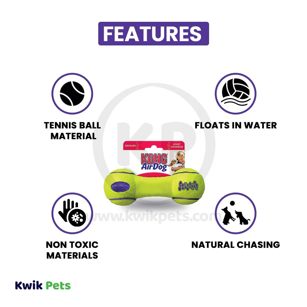 KONG Air Dog Squeaker Dumbbell Dog Toy Small - Image 3