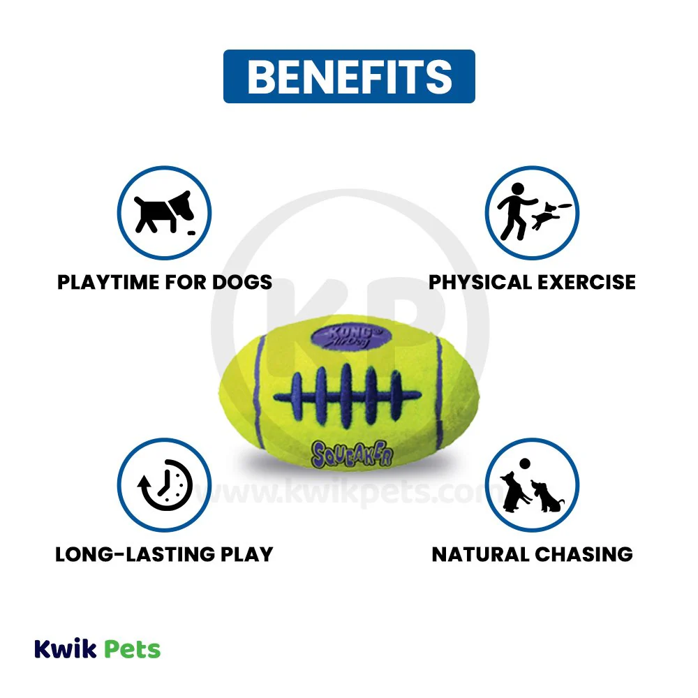 KONG Air Dog Squeaker Football Dog Toy Small - Image 3