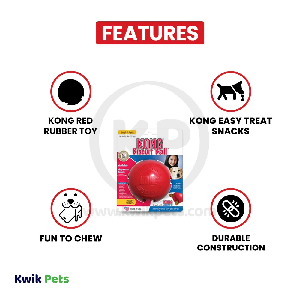 KONG Ball Dog Toy Red Small - Image 4
