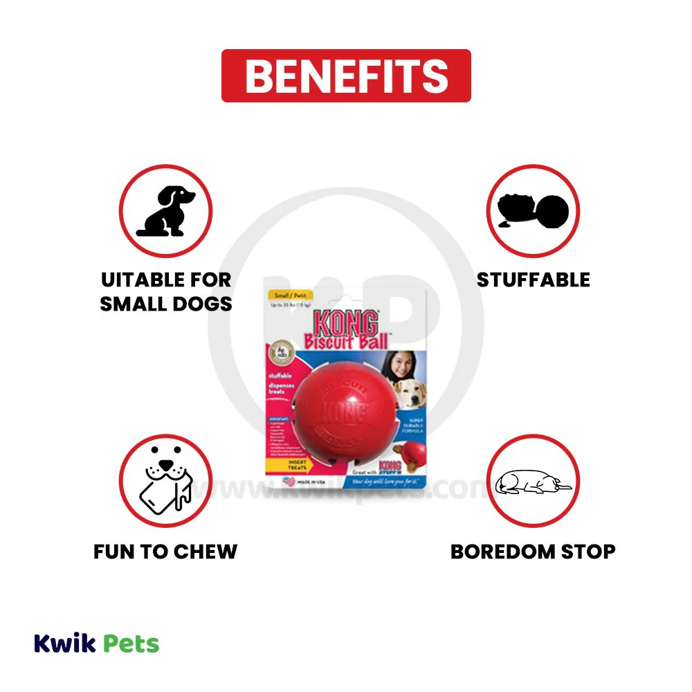 KONG Ball Dog Toy Red Small - Image 5