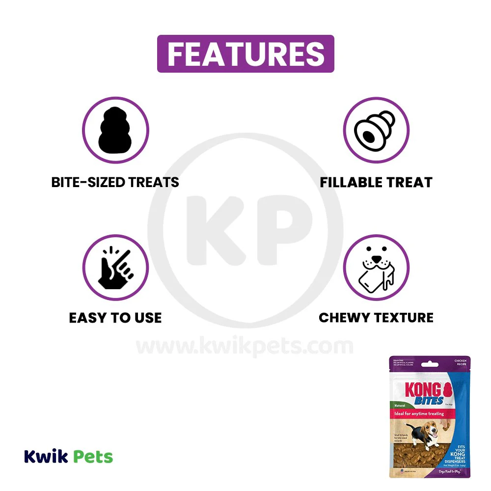 KONG Bites Dog Treats Regular Chicken 5-oz - Image 3