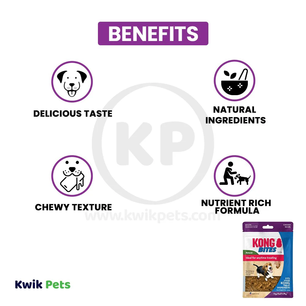 KONG Bites Dog Treats Regular Chicken 5-oz - Image 4