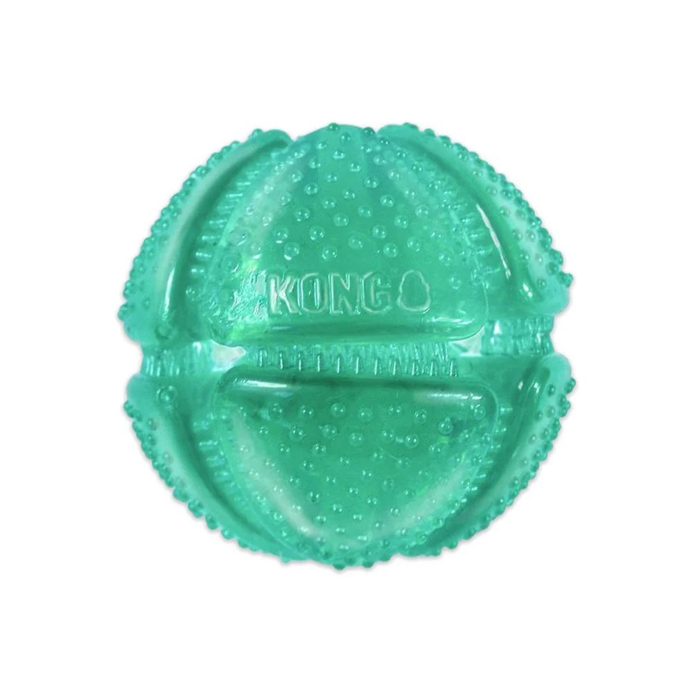 KONG Dental Squeezz Ball Dog Chew Toy Teal Medium - Image 2