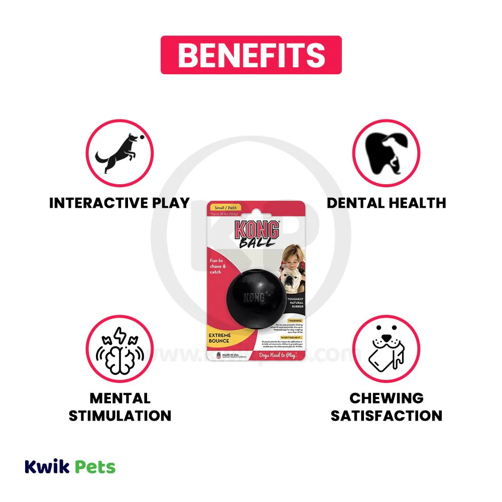 KONG Extreme Ball Dog Toy Black Small - Image 3