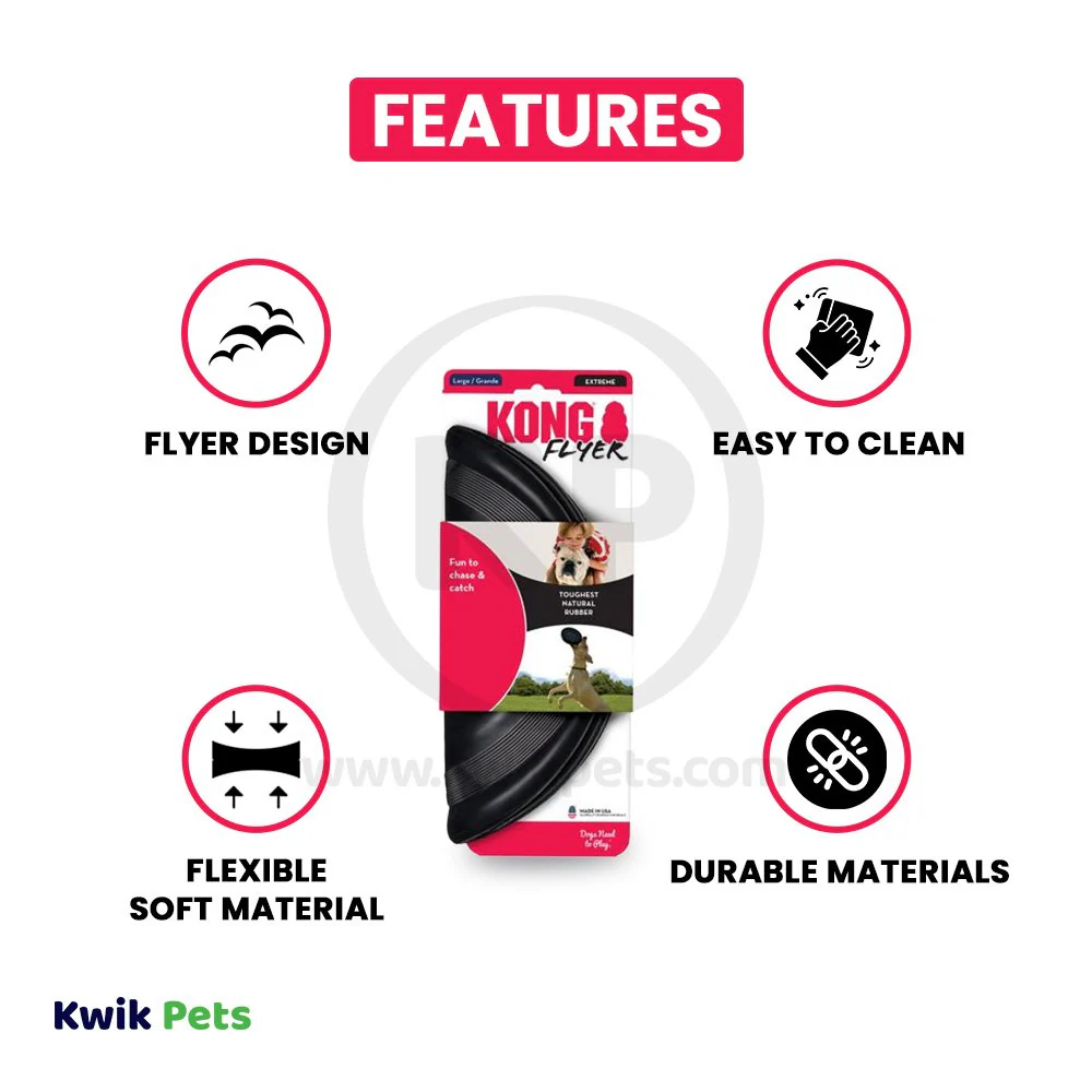 KONG Extreme Flyer Dog Toy Black Large - Image 3
