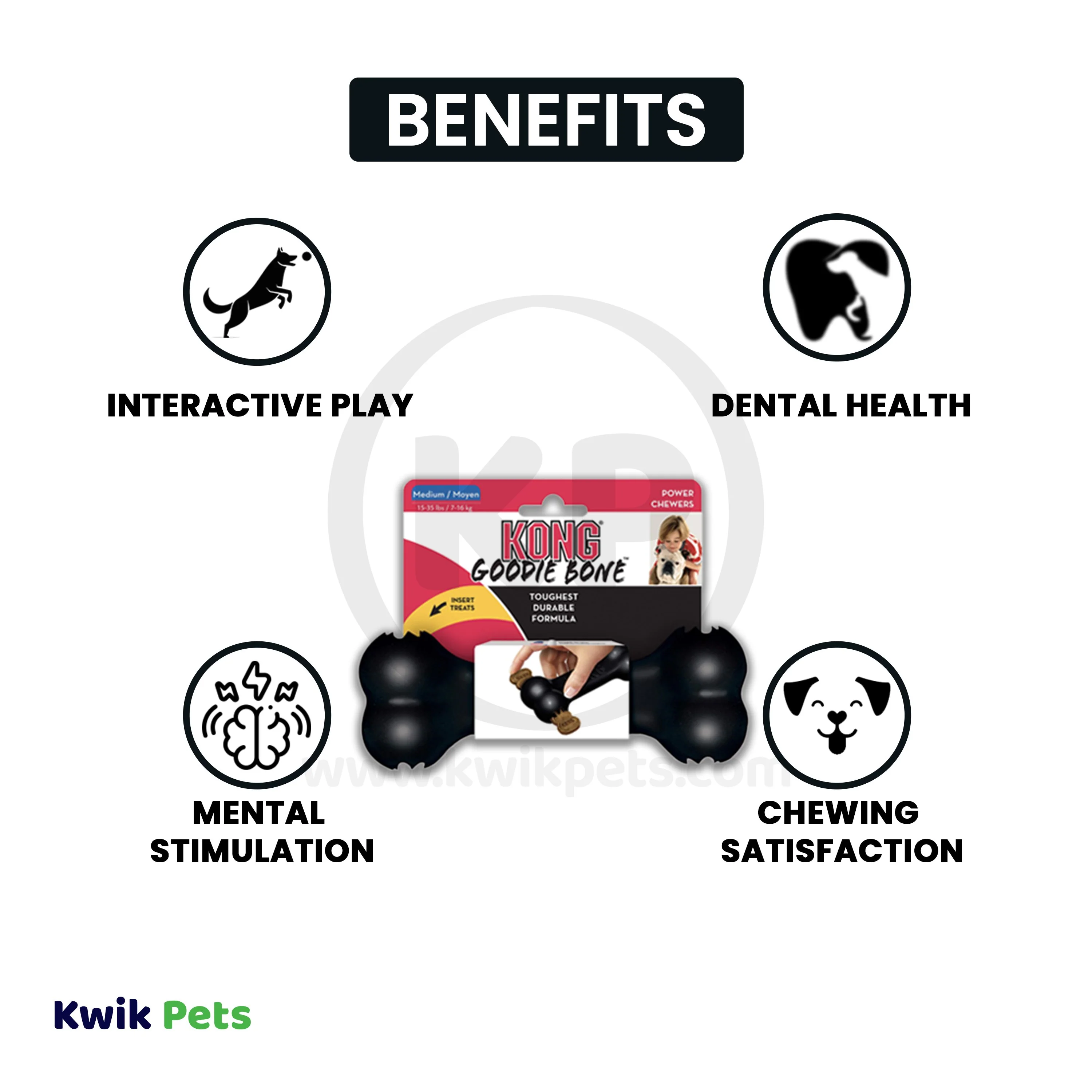 KONG Extreme Goodie Bone Dog Toy Medium - Image 4