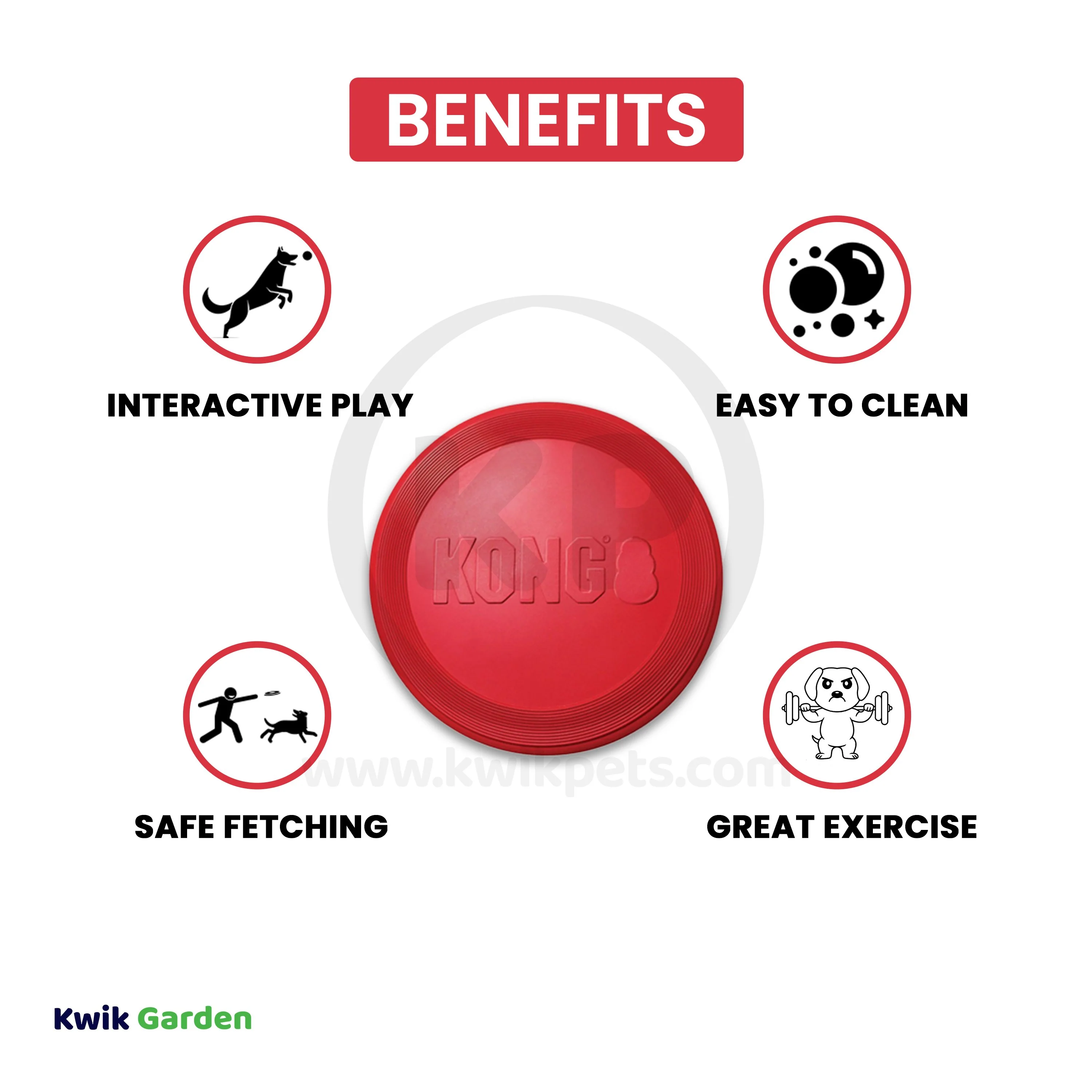 KONG Flyer Dog Toy Red Small - Image 3