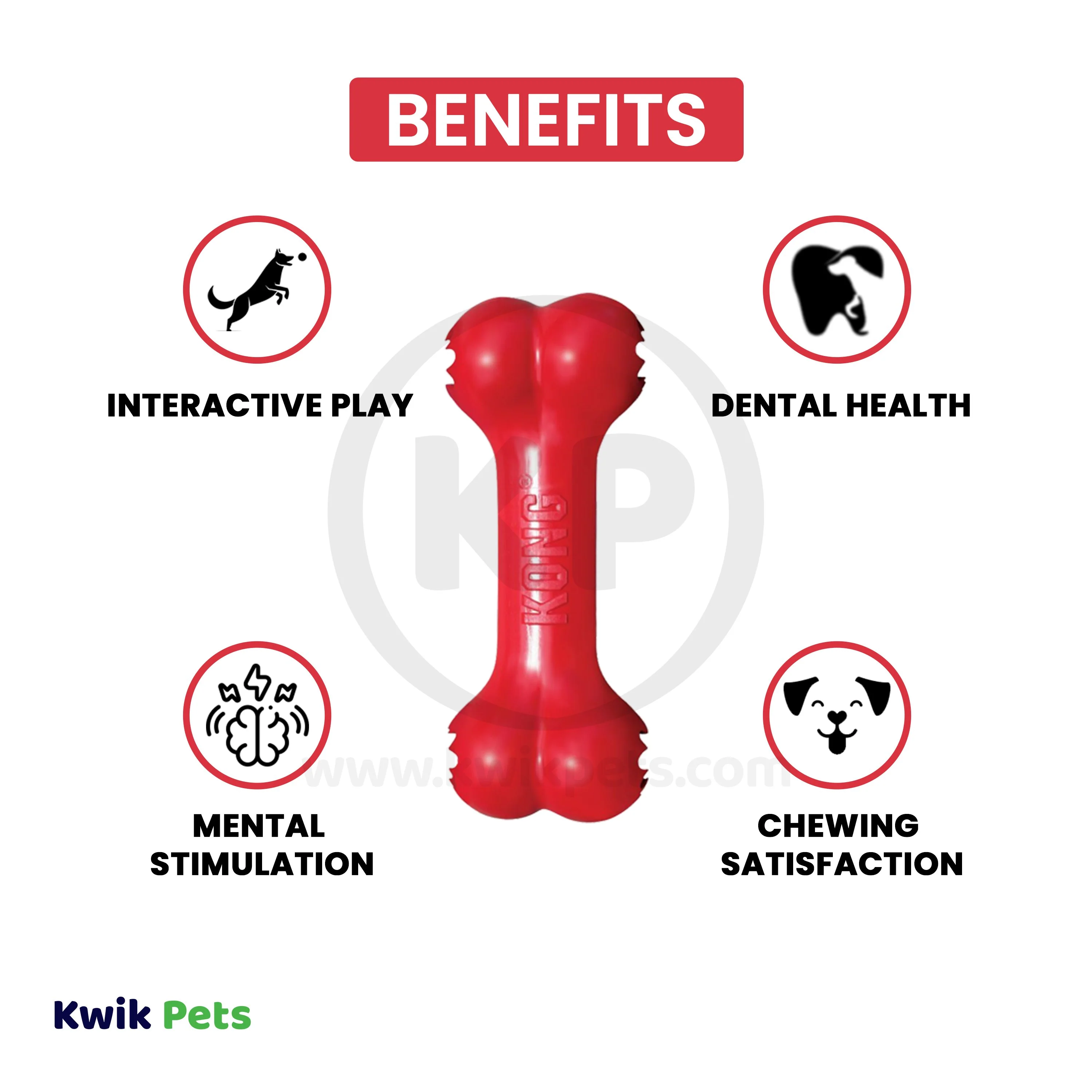 KONG Goodie Bone Dog Toy Small - Image 3