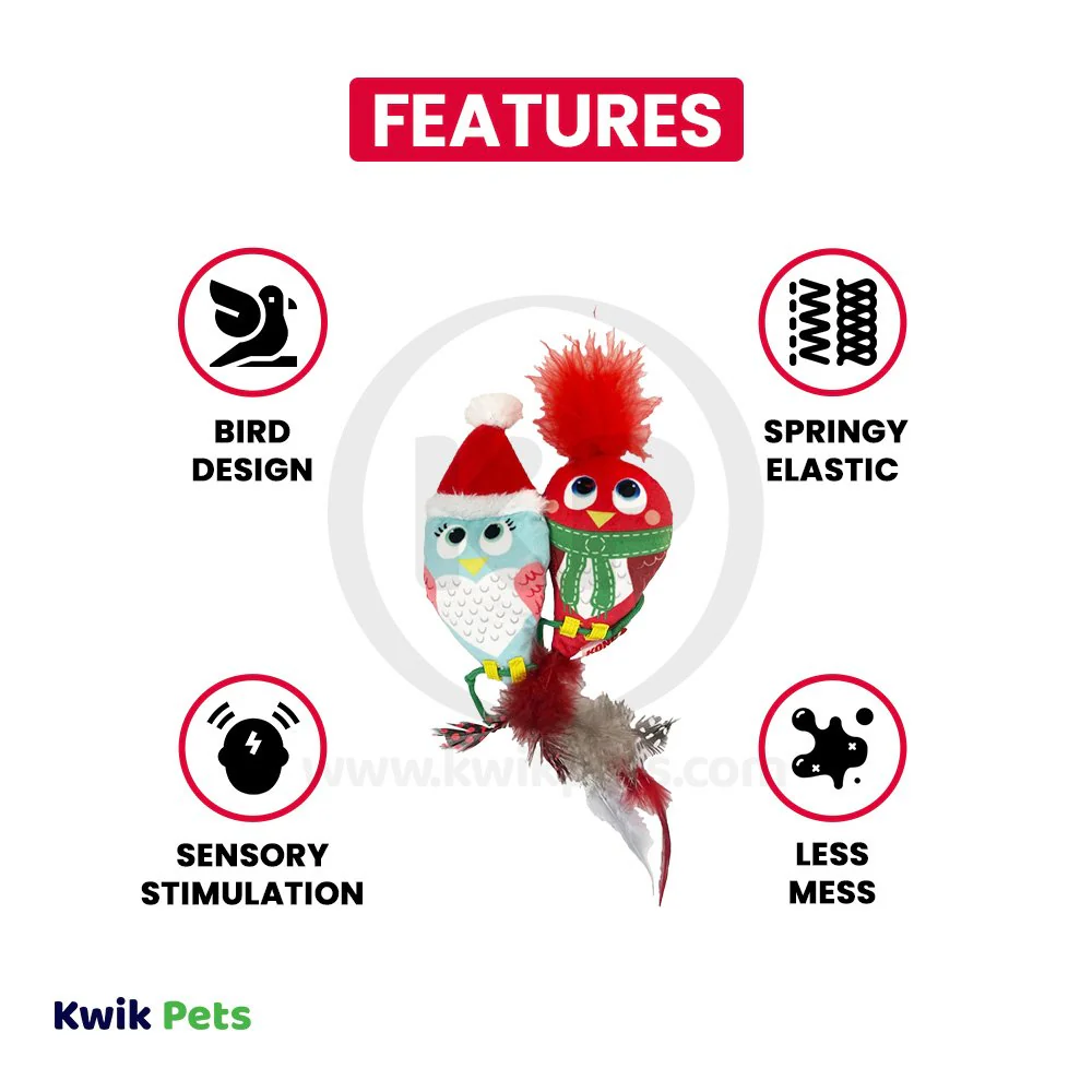 KONG Holiday Pull-A-Partz Cat Toy Luvs Bird One Size - Image 2