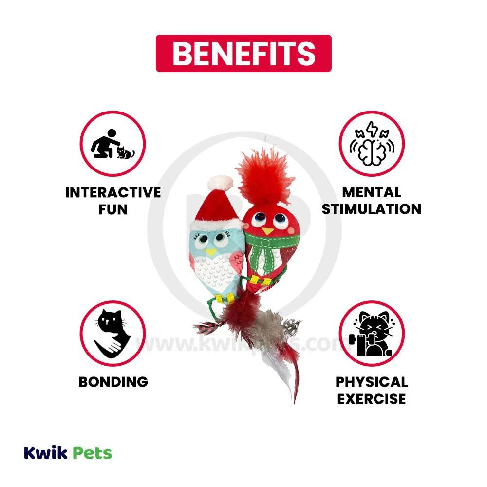 KONG Holiday Pull-A-Partz Cat Toy Luvs Bird One Size - Image 3
