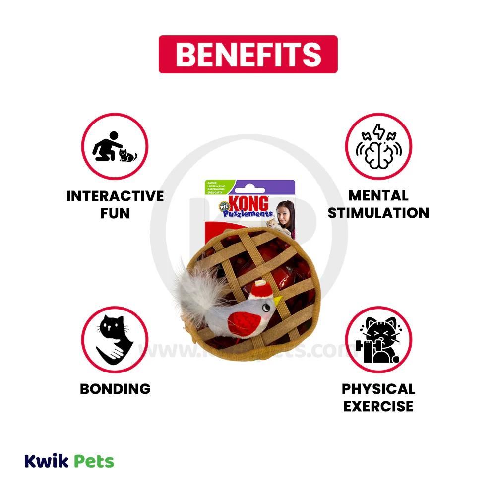 KONG Holiday Puzzlements Pie Cat Toy One Size - Image 3