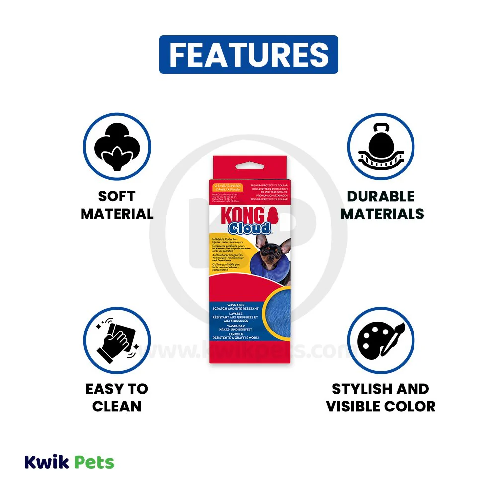 KONG Inflatable E-Collar Blue XS - Image 2