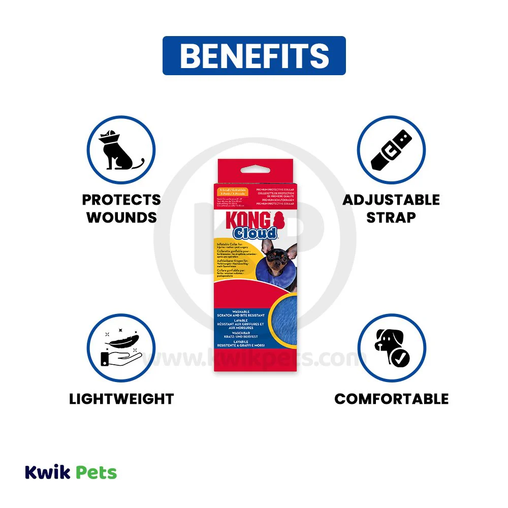 KONG Inflatable E-Collar Blue XS - Image 3