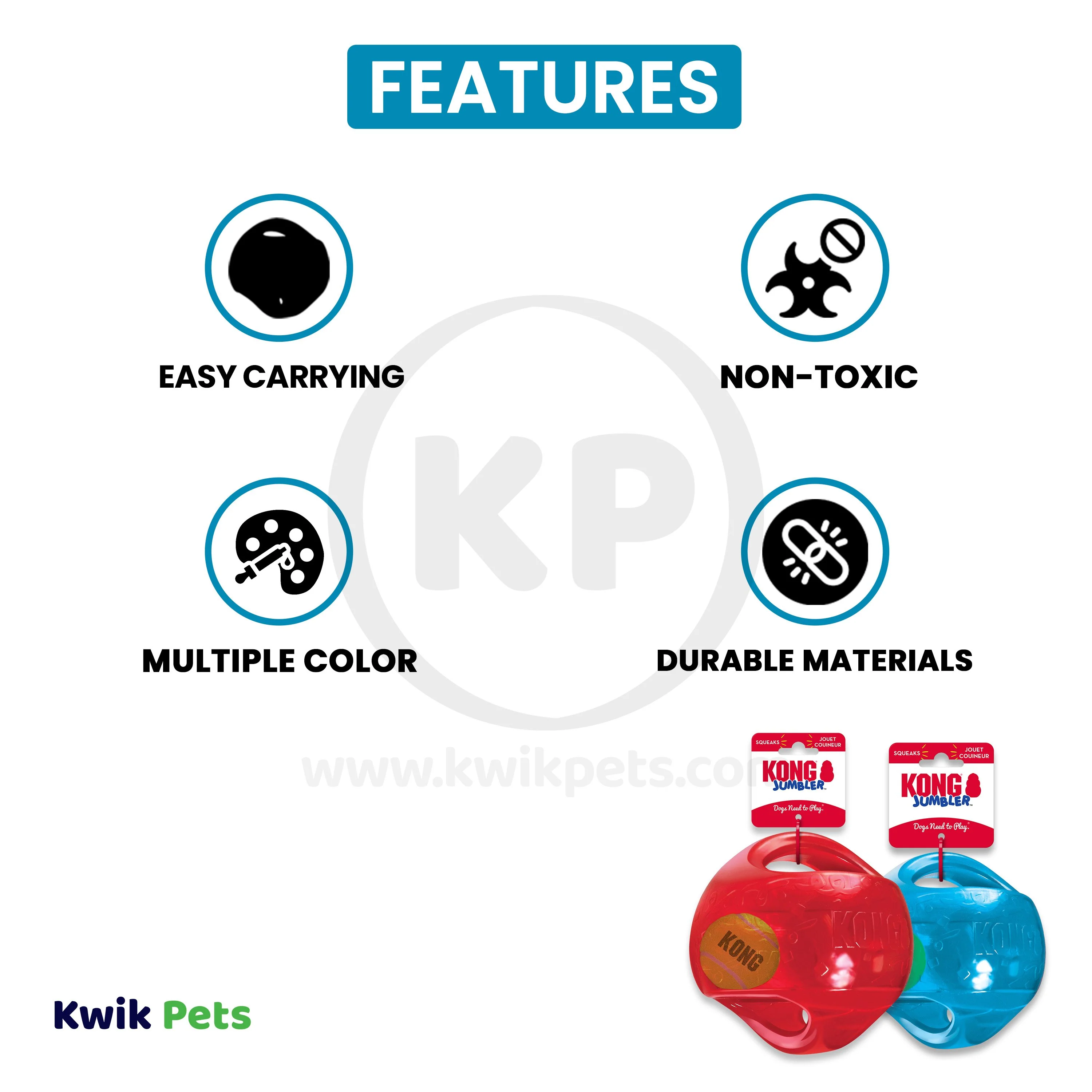 KONG Jumbler Dog Toy Ball Assorted Large/X-Large - Image 2