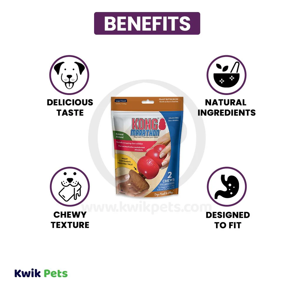 KONG Marathon Peanut Butter Dog Treats 2 Count Large - Image 3