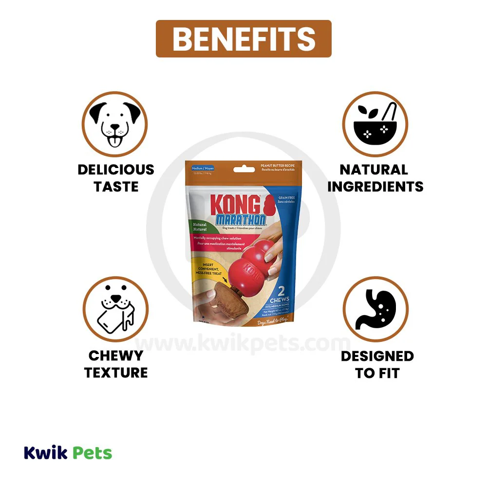 KONG Marathon Peanut Butter Dog Treats 2 Count Medium - Image 3
