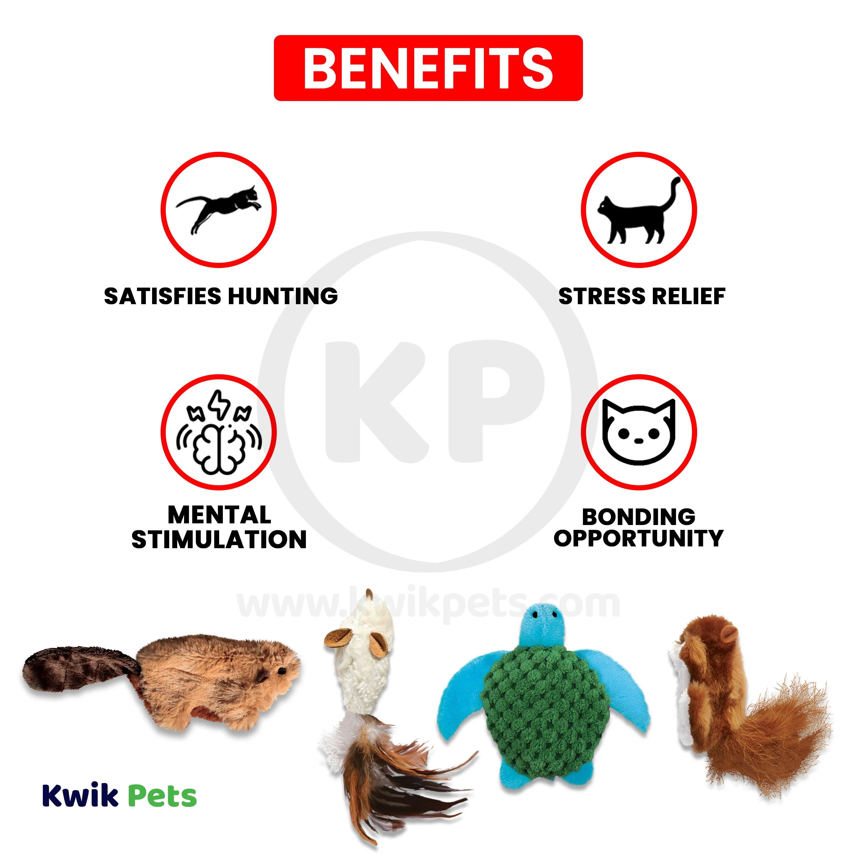 KONG Refillable Catnip Squirrel Cat Toy Brown One Size - Image 4