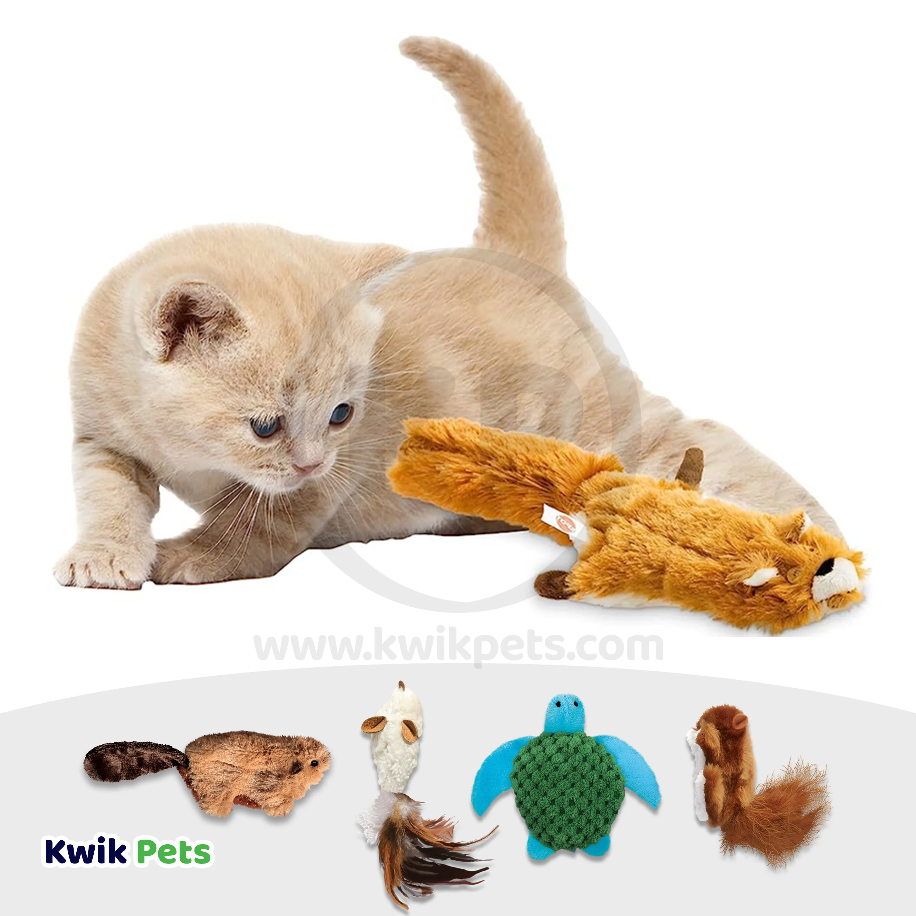 KONG Refillable Catnip Squirrel Cat Toy Brown One Size - Image 6