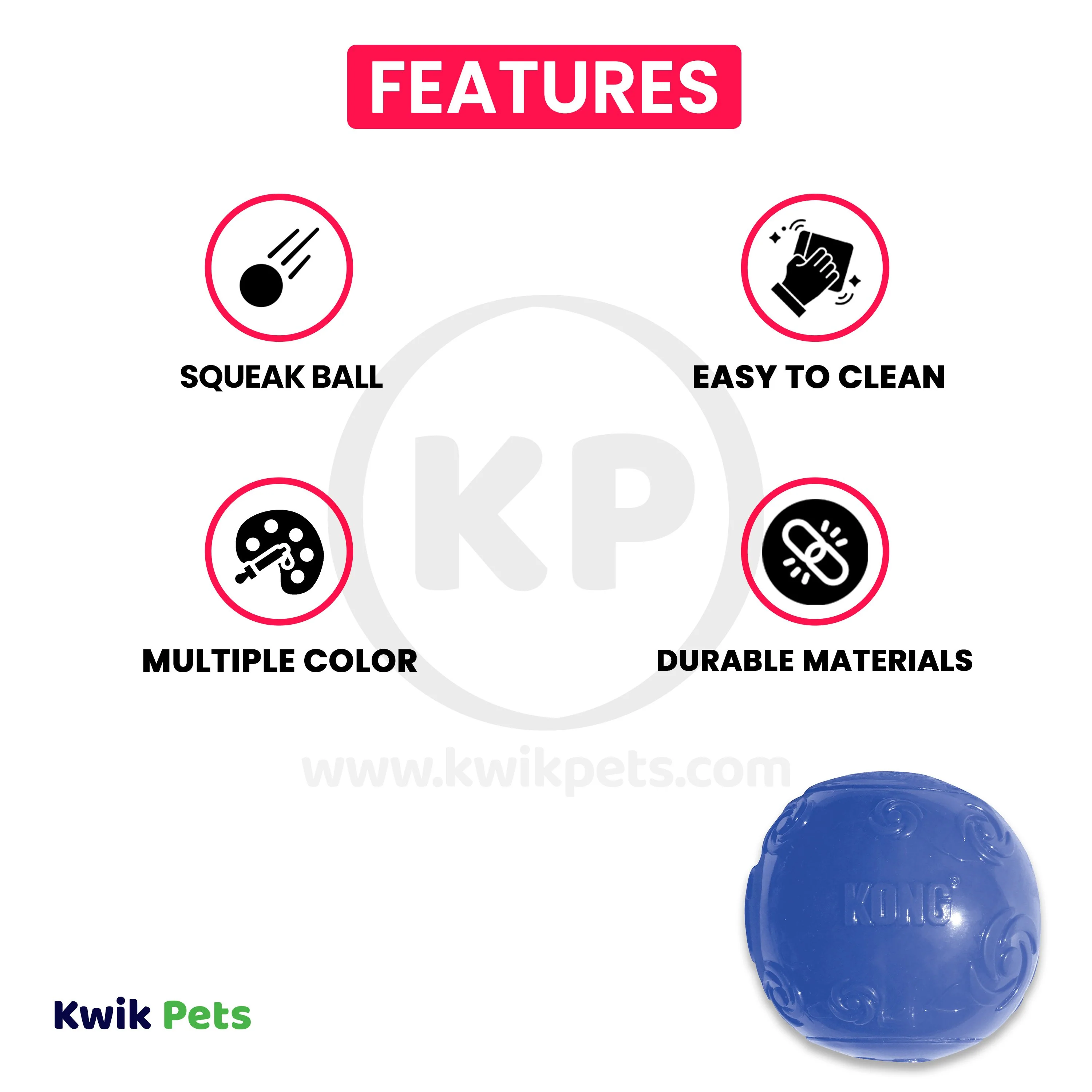 KONG Squeezz Ball Dog Toy Color Assorted XL - Image 2
