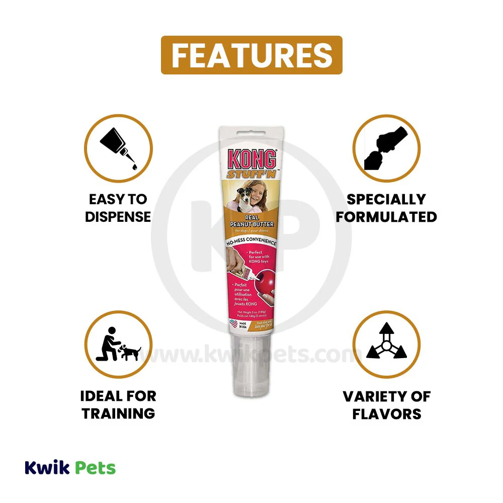 KONG Stuff'N Dog Treat Paste Tube Peanut Butter 5-oz - Image 2