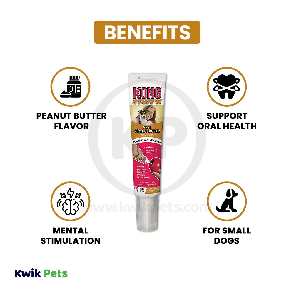 KONG Stuff'N Dog Treat Paste Tube Peanut Butter 5-oz - Image 3