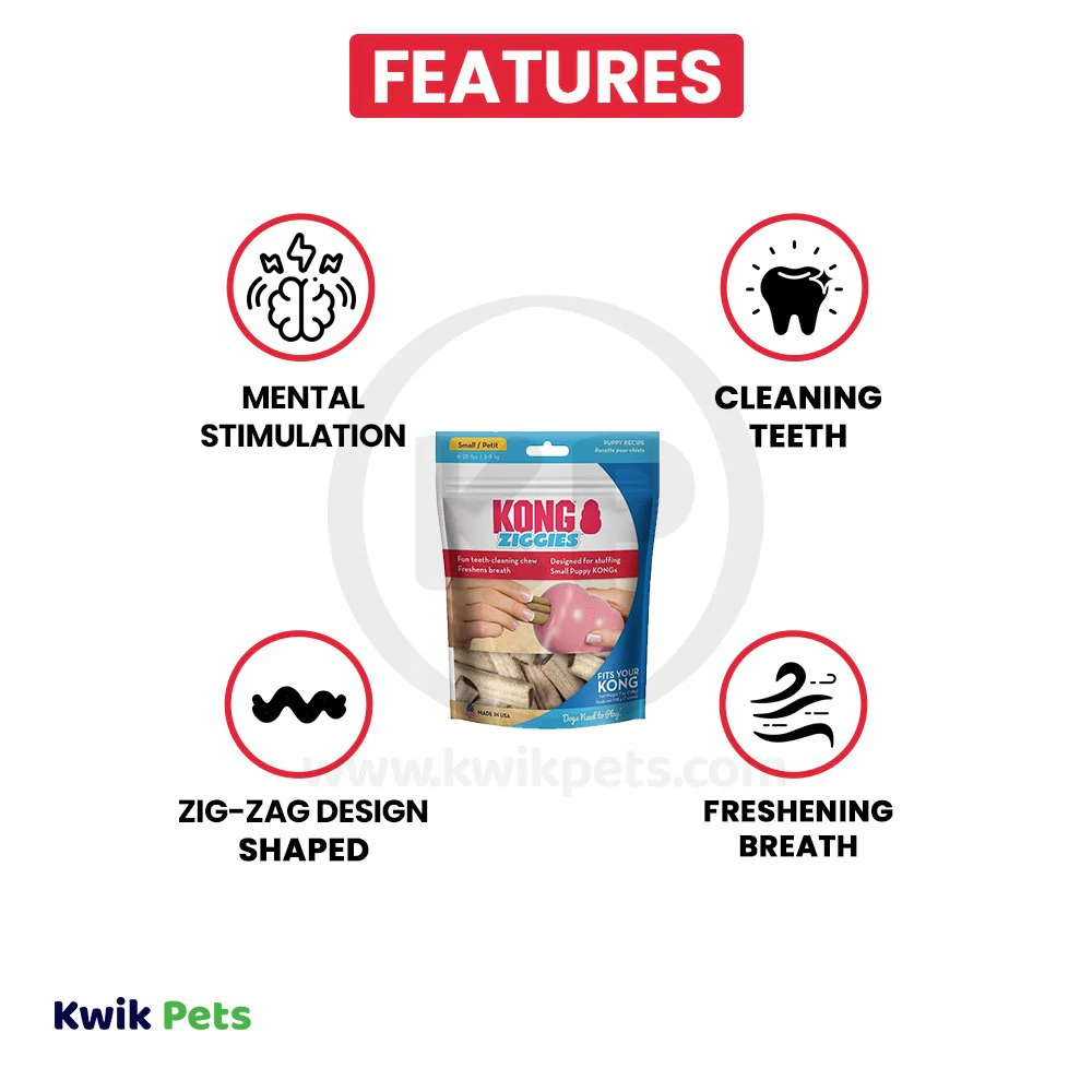 KONG Stuff'N Ziggies Puppy Recipe Chew Treat Small 12 Count 7-oz - Image 2