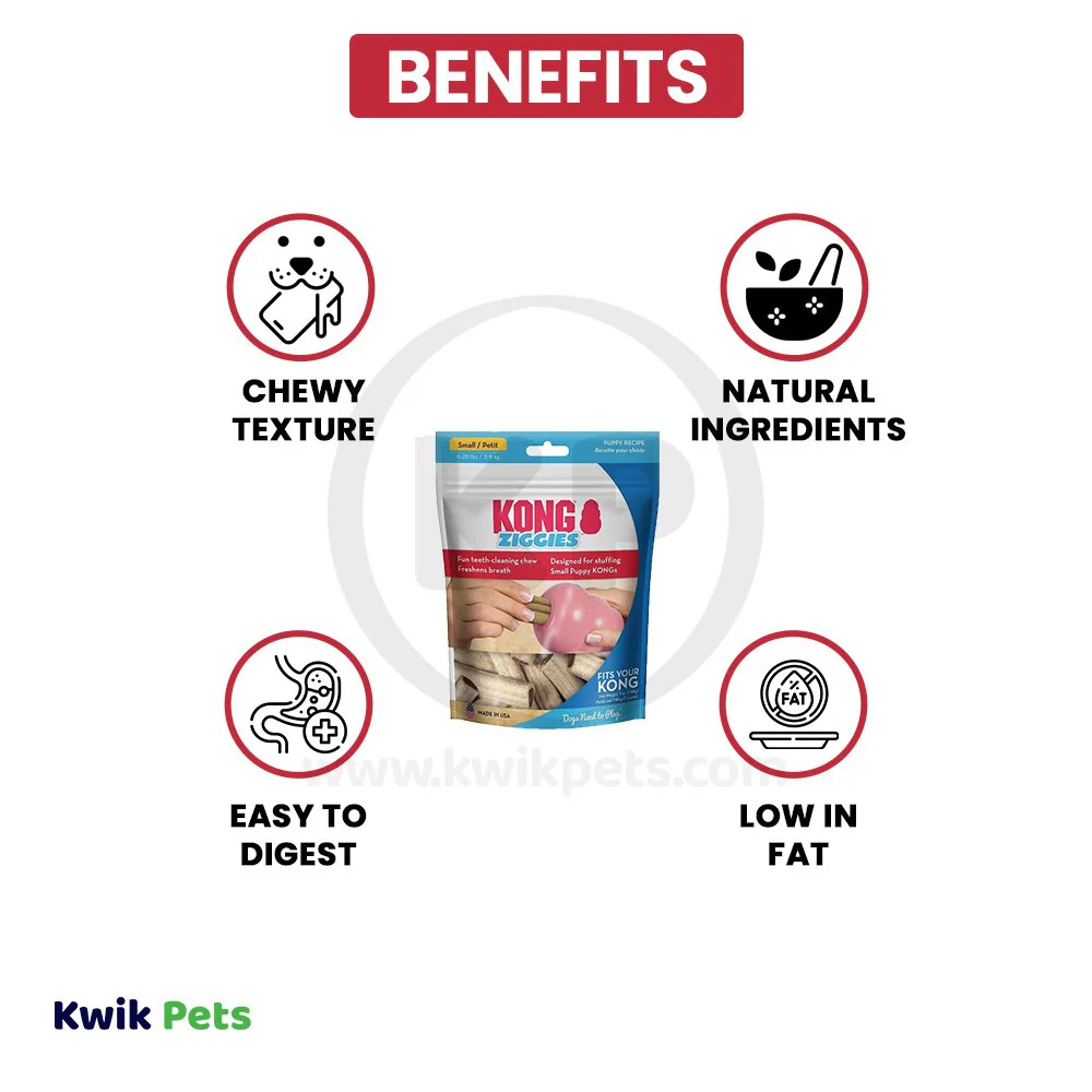 KONG Stuff'N Ziggies Puppy Recipe Chew Treat Small 12 Count 7-oz - Image 3