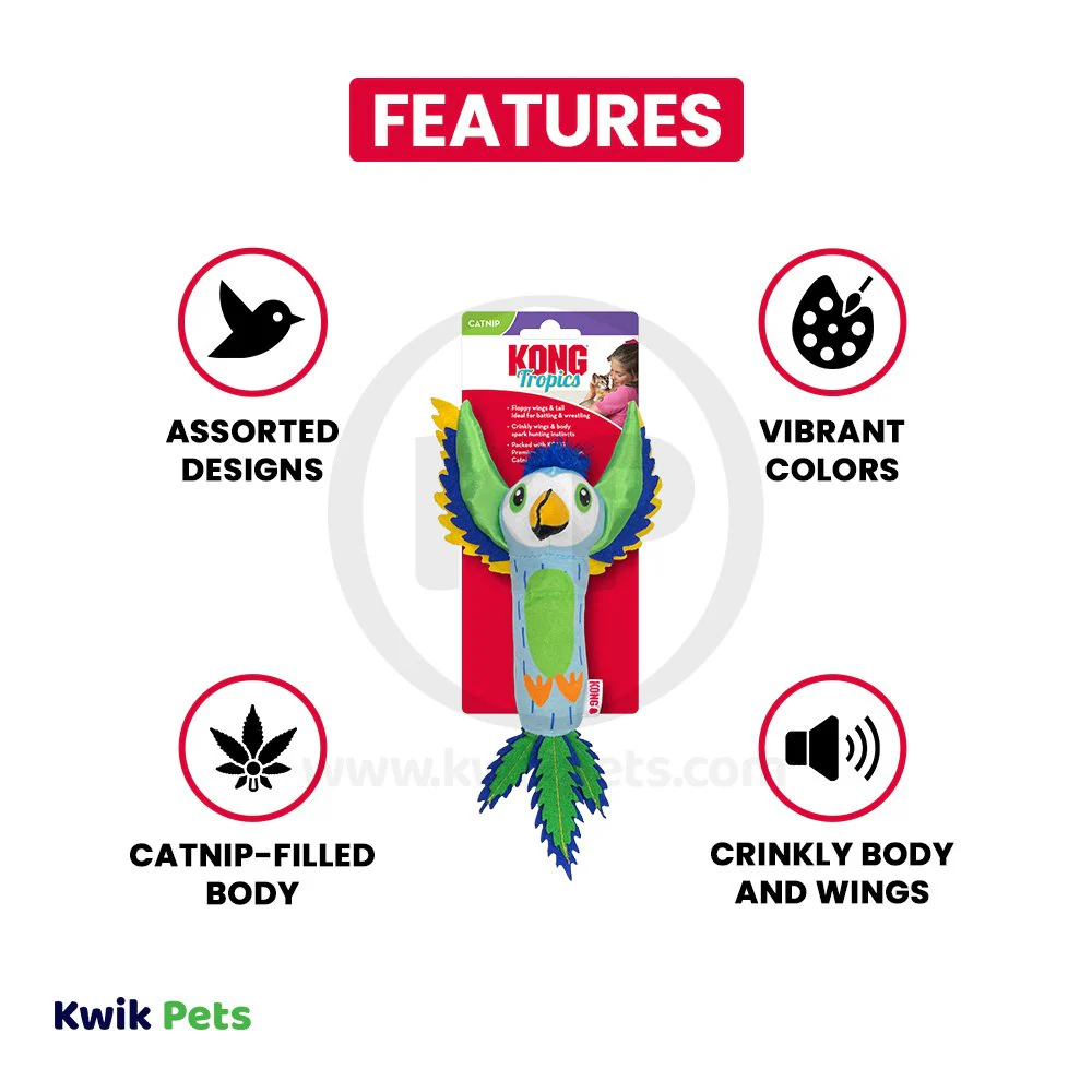 KONG Tropics Bird Cat Toy Assorted One Size - Image 2