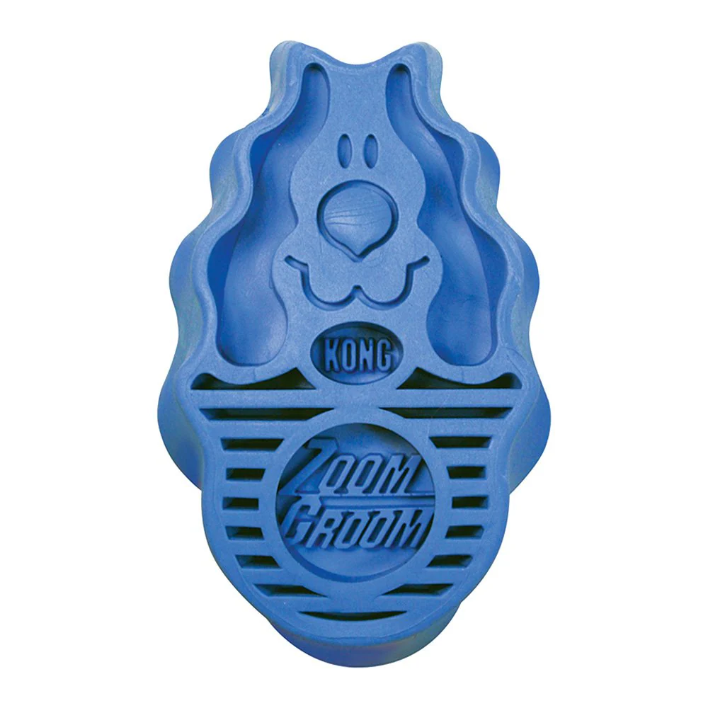 KONG Zoomgroom Rubber Dog Brush Boysenberry Small - Image 4