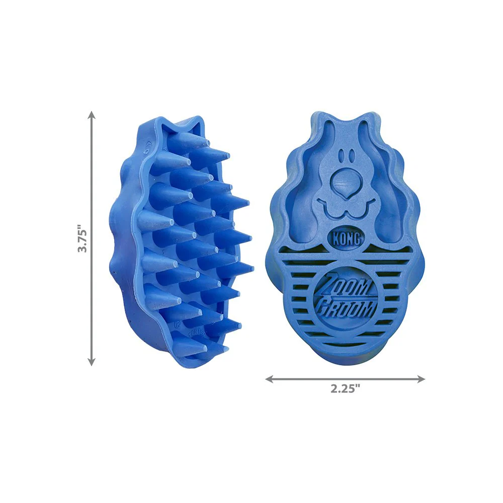 KONG Zoomgroom Rubber Dog Brush Boysenberry Small - Image 5