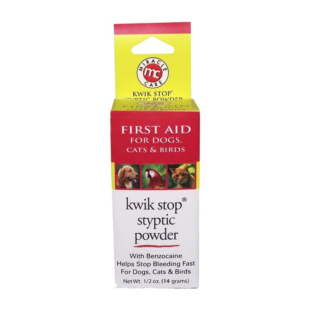 Kwik-Stop Styptic Powder for Dogs Cats & Birds 0.5-oz