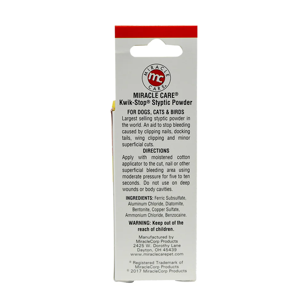 Kwik-Stop Styptic Powder for Dogs Cats & Birds 0.5-oz - Image 2