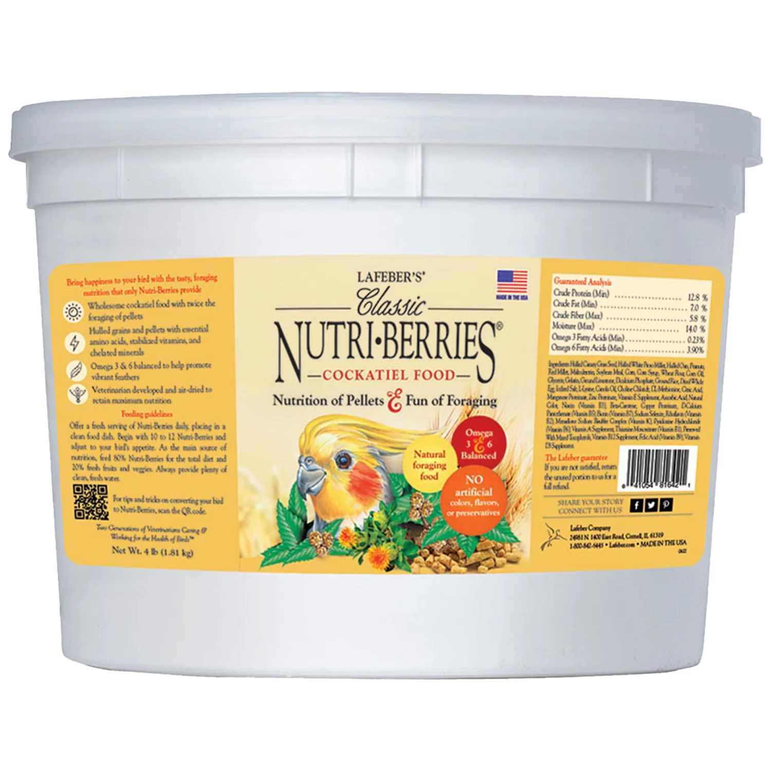 Lafeber Classic Nutri-Berries Cockatiel Bird Food 4-lb