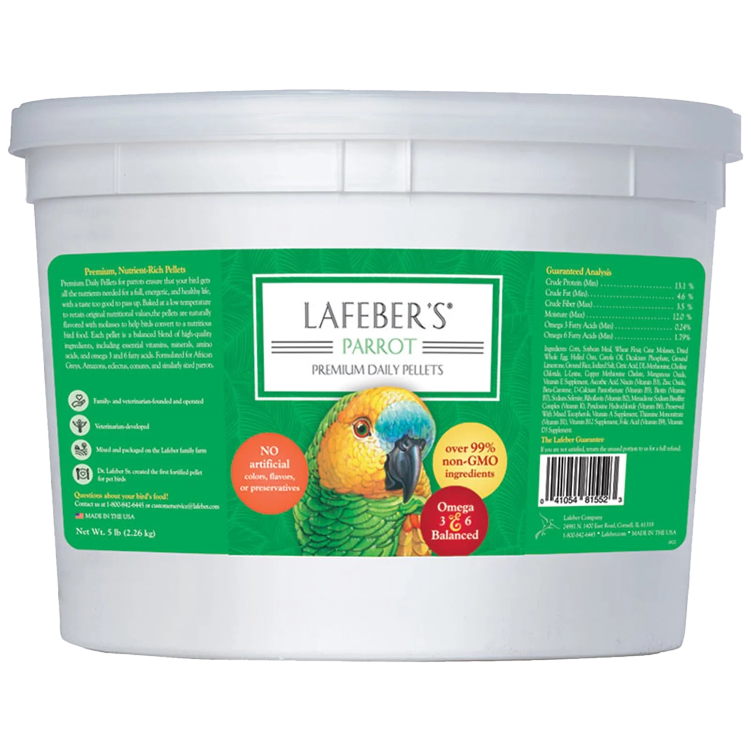 Lafeber Premium Daily Pellets Parrot Bird Food 5-lb