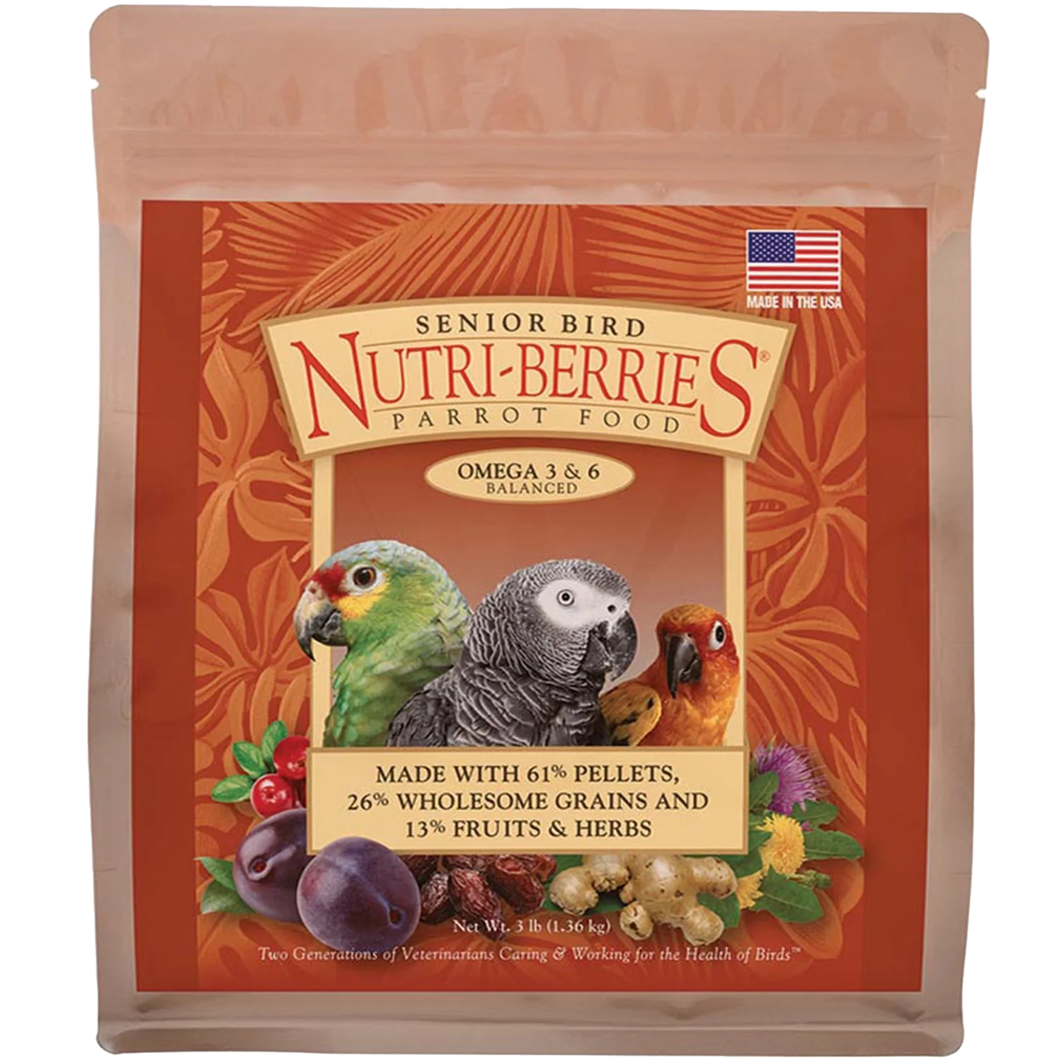 Lafeber Senior Bird Nutri-Berries Parrot Bird Food 3-lb