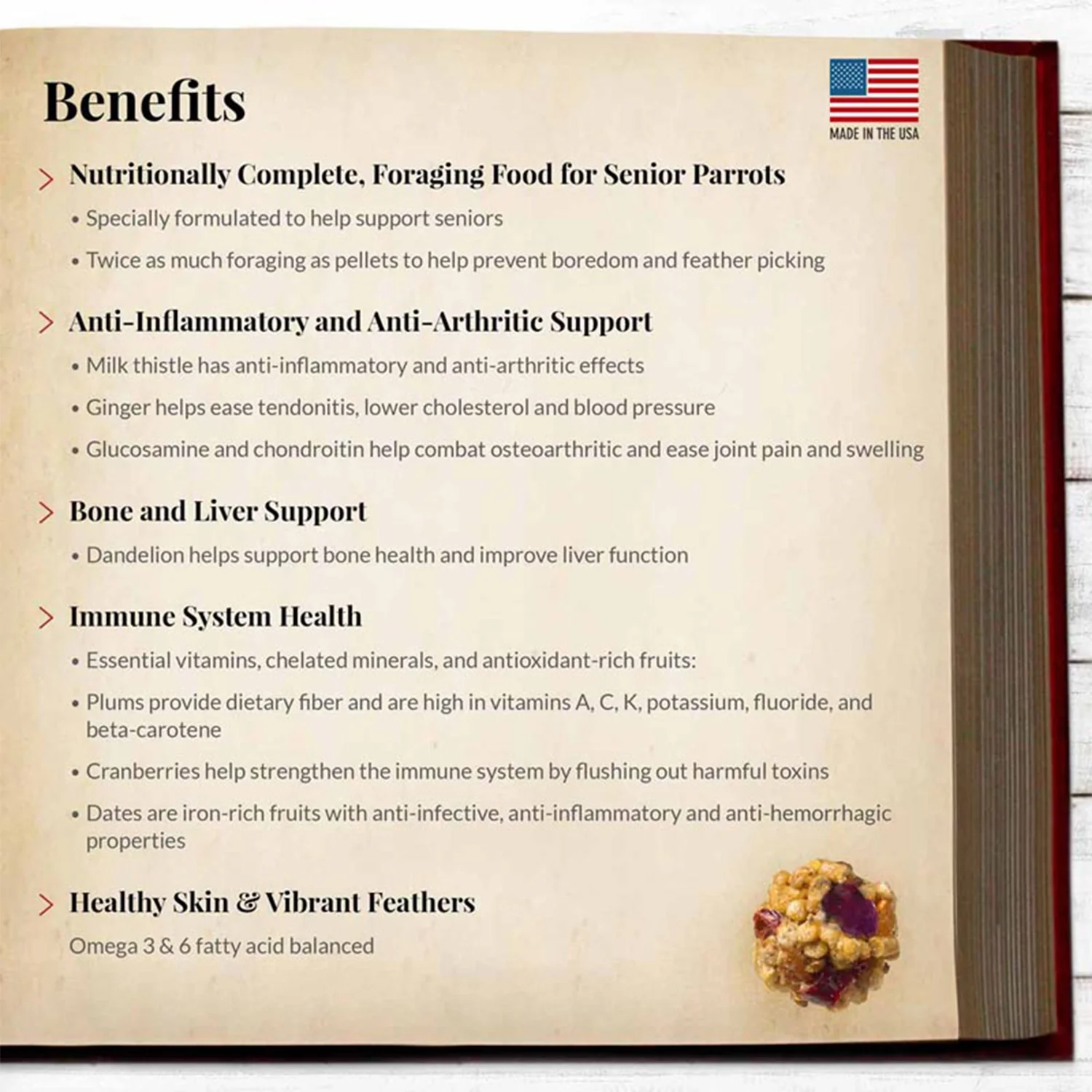 Lafeber Senior Bird Nutri-Berries Parrot Bird Food 3-lb - Image 3