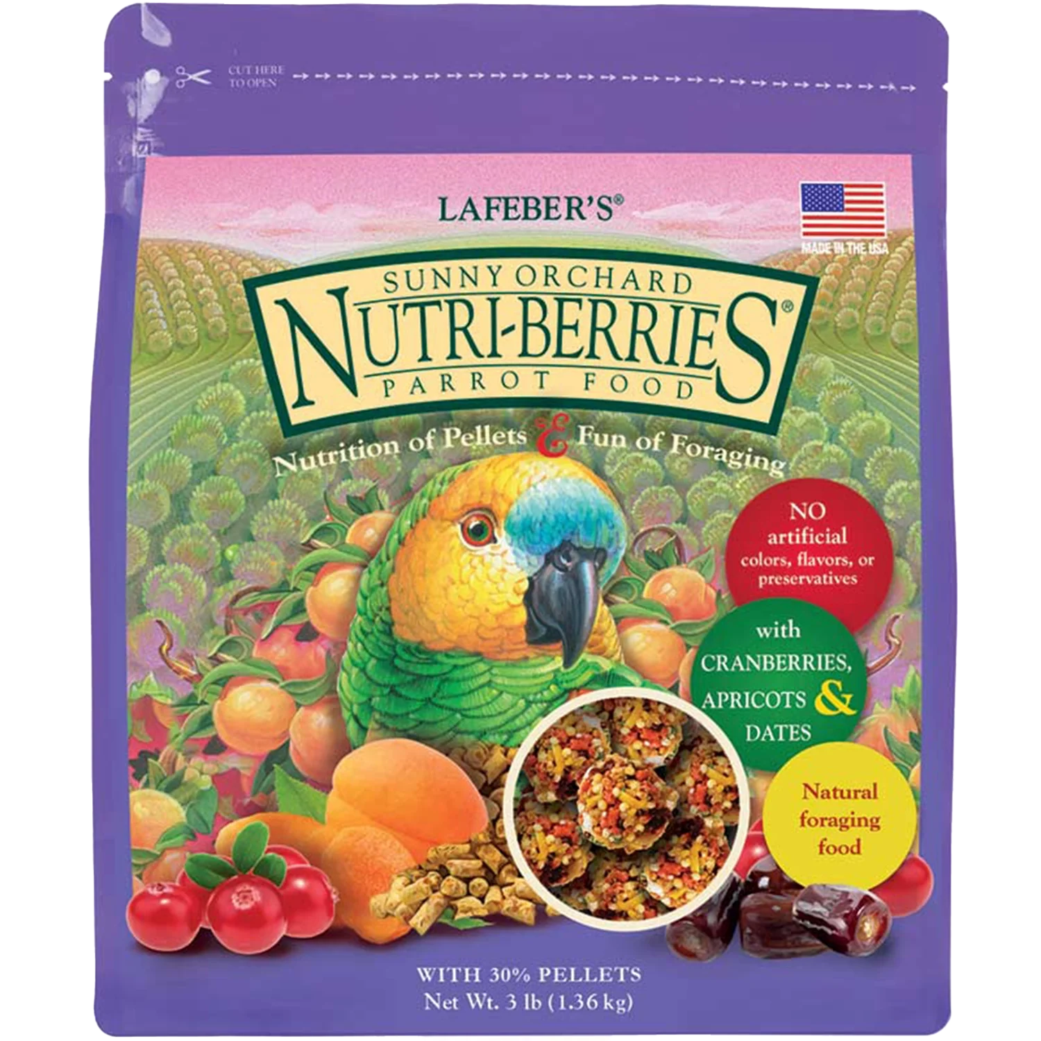 Lafeber Sunny Orchard Nutri-Berries Parrot Bird Food 3-lb