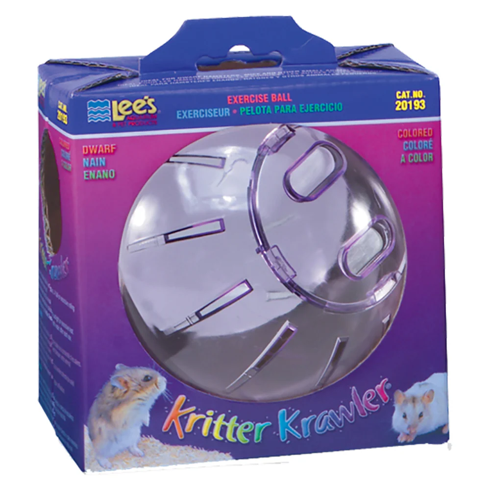 Lee's Aquarium & Pet Products Kritter Krawler Colored Exercise Ball for Small Animals Purple Dwarf