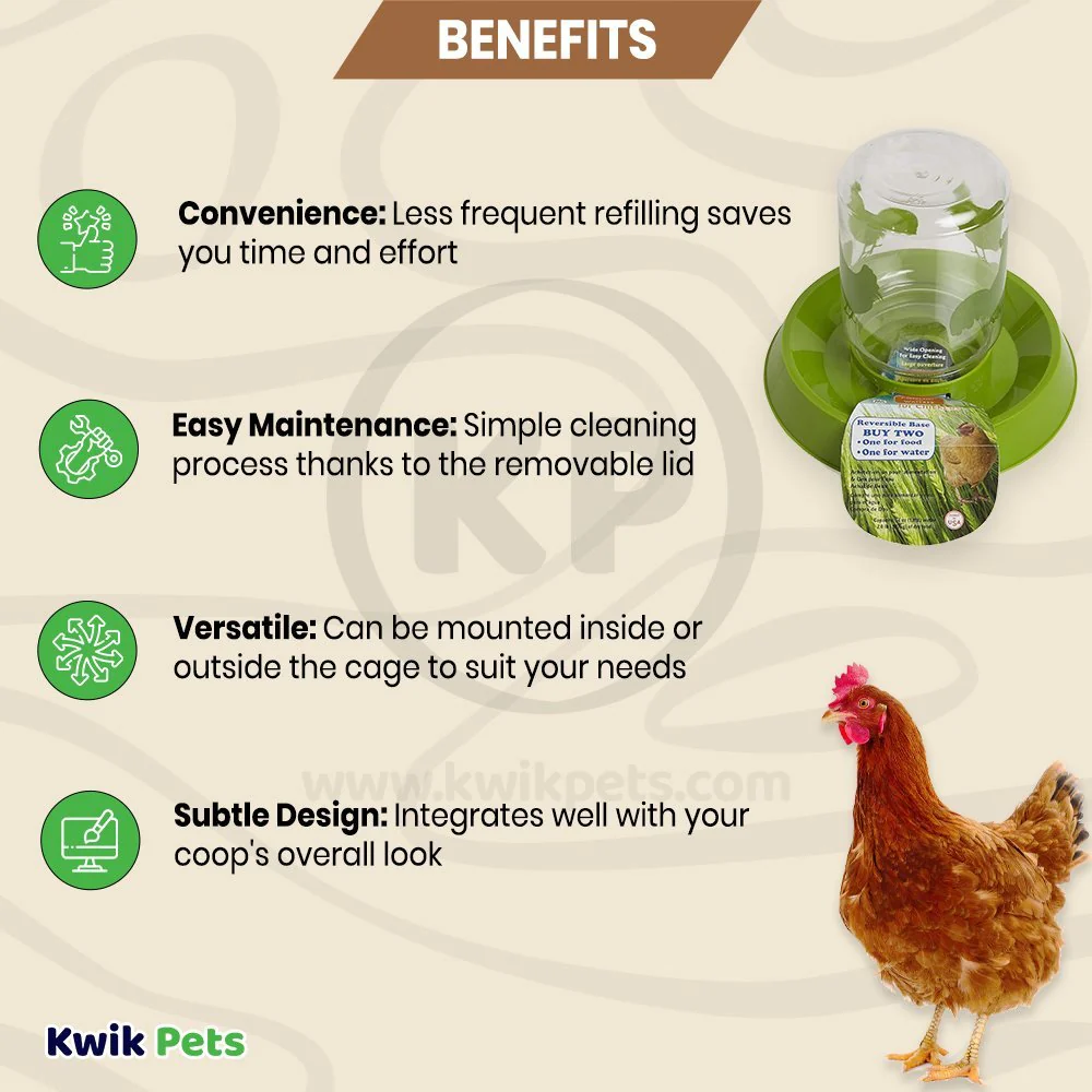 Lixit Chicken Feeder Clear Green 64-oz - Image 3
