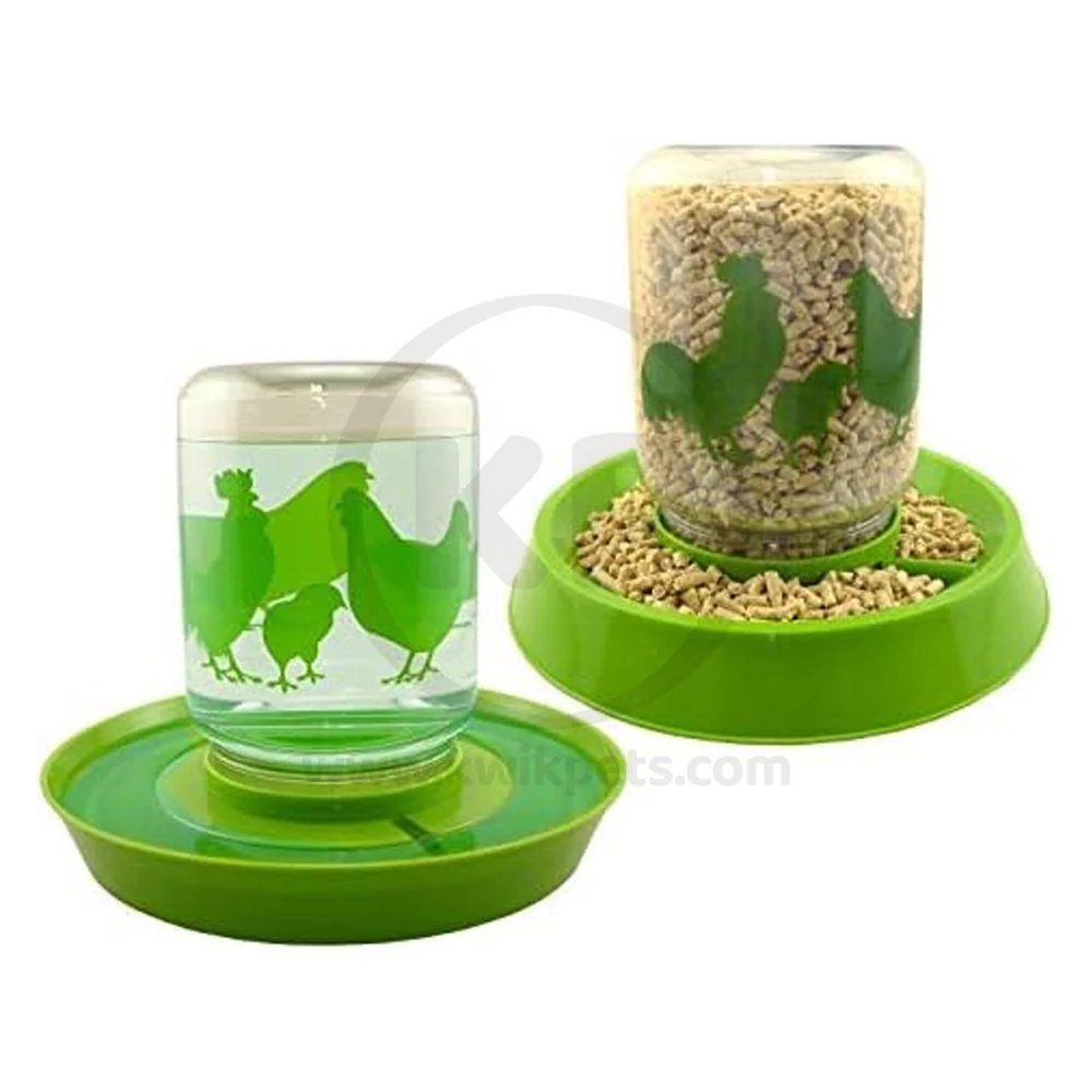 Lixit Chicken Feeder Clear Green 64-oz - Image 4
