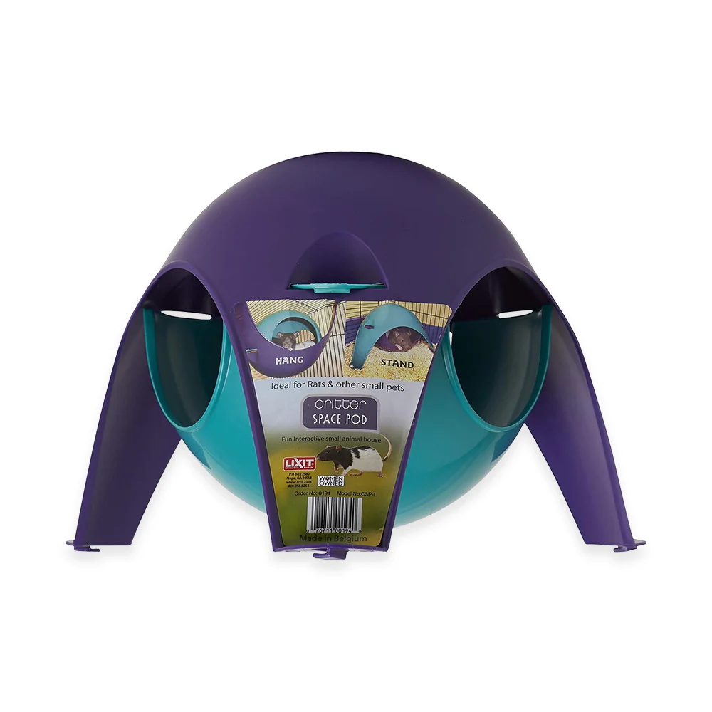 Lixit Critter Space Pod Small Animal House Purple & Blue Large