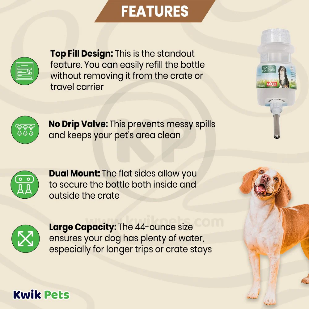 Lixit Top Fill Dog Water Bottle White 44-oz - Image 2