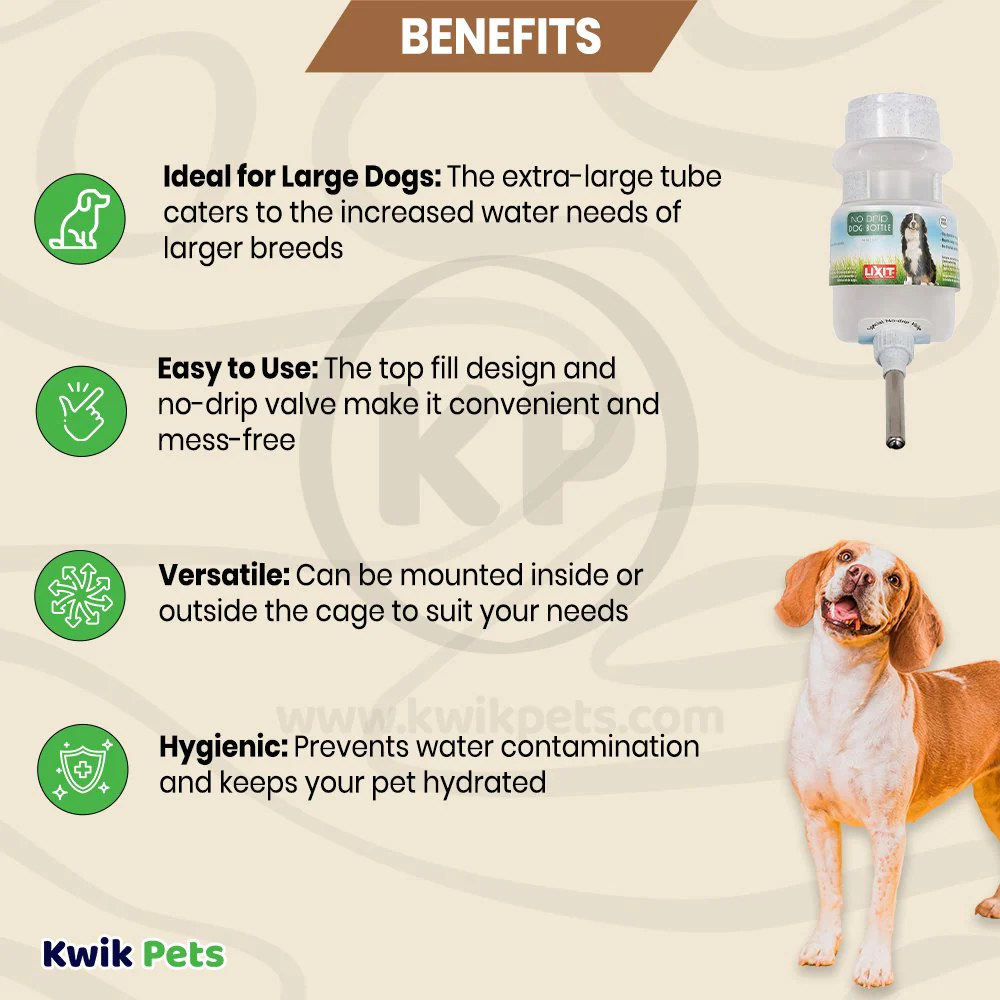 Lixit Top Fill Dog Water Bottle White 44-oz - Image 3