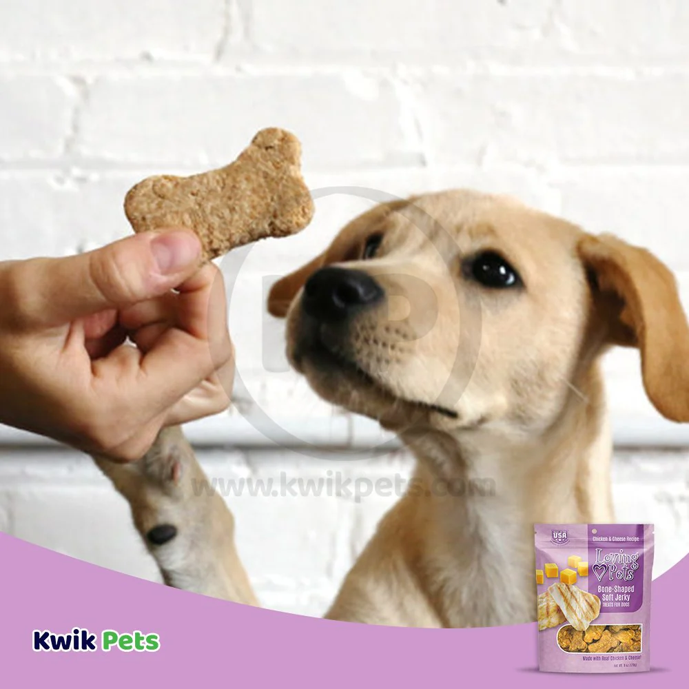 Loving Pets Bone-Shaped Soft Jerky Dog Treat Chicken & Cheese 6-oz - Image 6