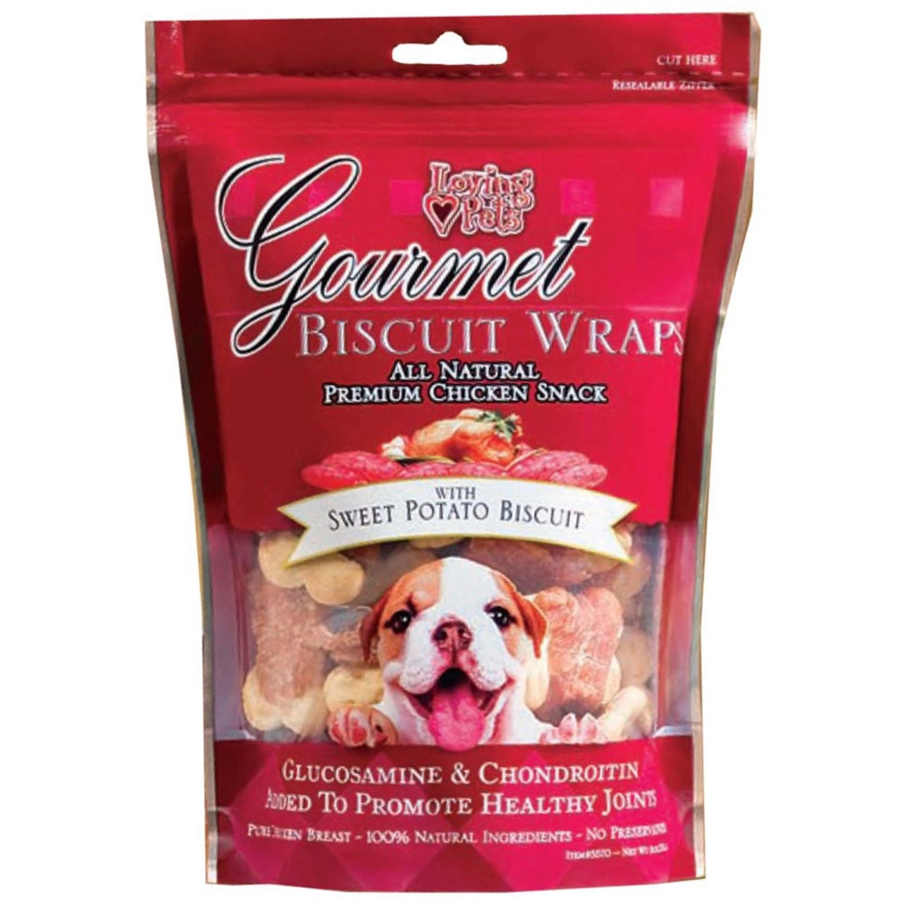 Loving Pets Gourmet Wraps Biscuit Dog Treat Sweet Potato 8-oz