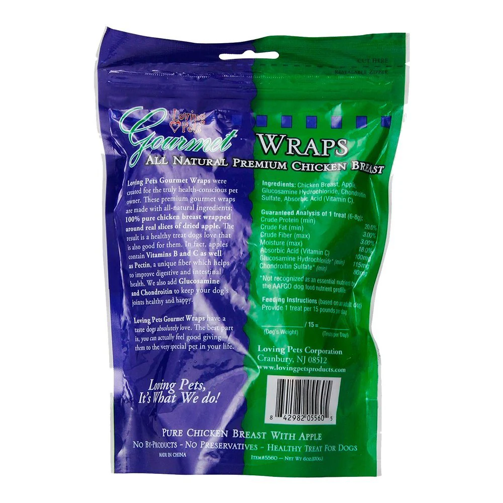 Loving Pets Gourmet Wraps Dog Treat Apple & Chicken 6-oz - Image 2
