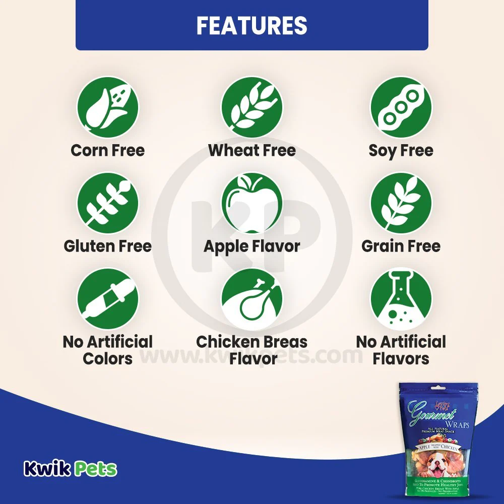 Loving Pets Gourmet Wraps Dog Treat Apple & Chicken 6-oz - Image 3